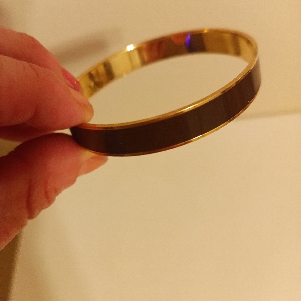 Kate spade bangle black enamel and gold tone